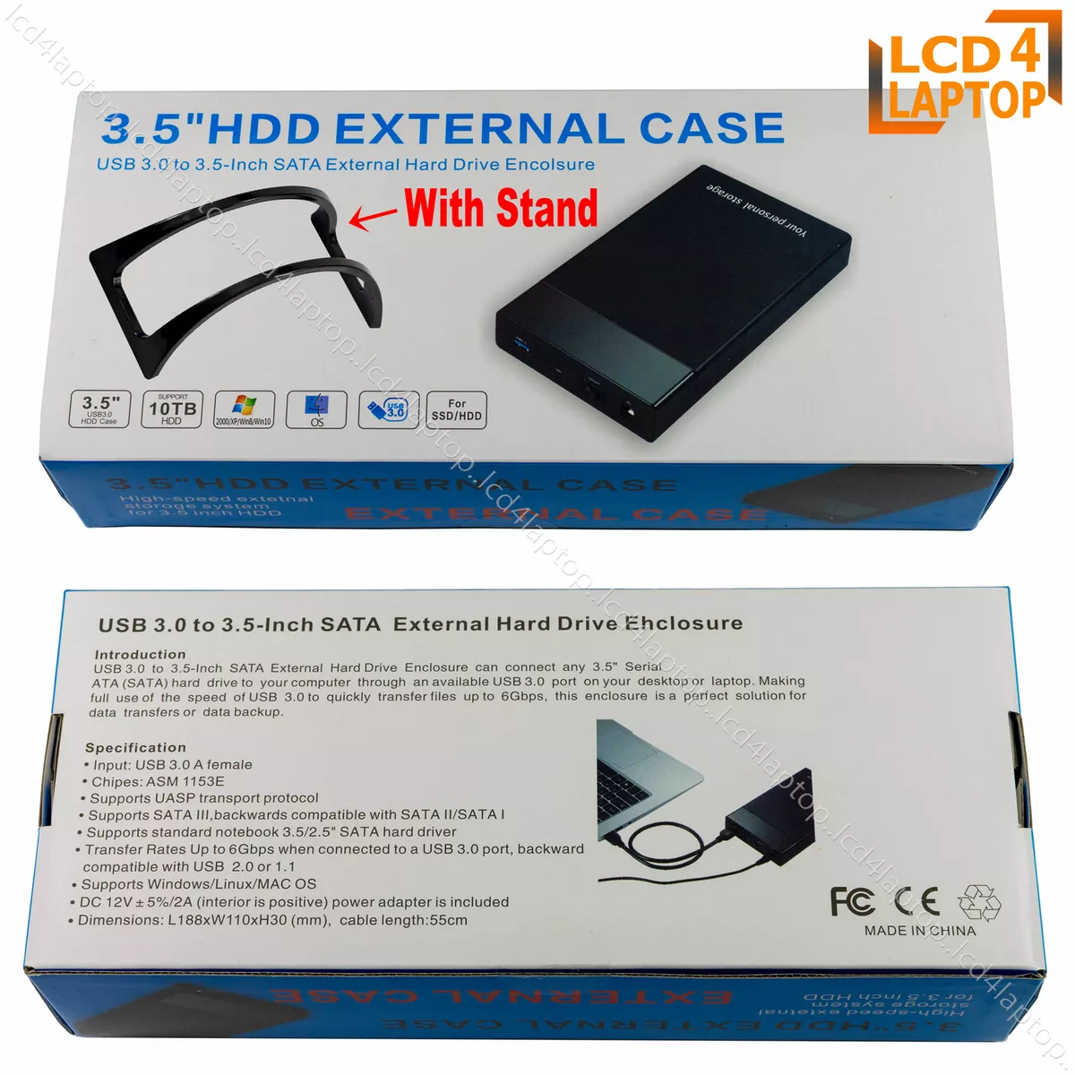 Nøjagtighed peddling Hula hop 3.5" SATA USB 3.0 External Hard Drive Enclosure Caddy Case Computer HDD/SSD  | eBay