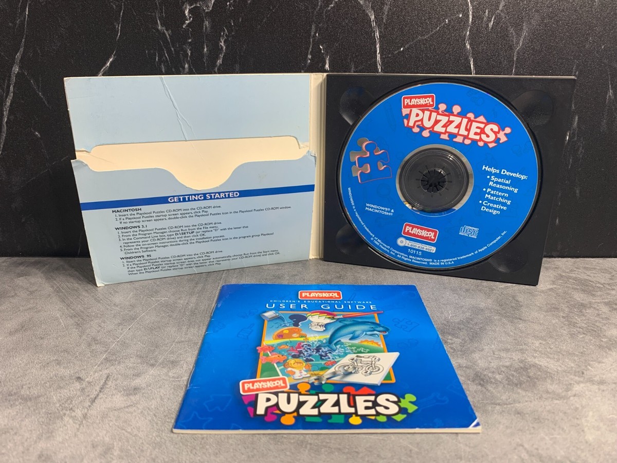 Playskool Puzzles CD for Windows 95 Macintosh PC Game - Manual