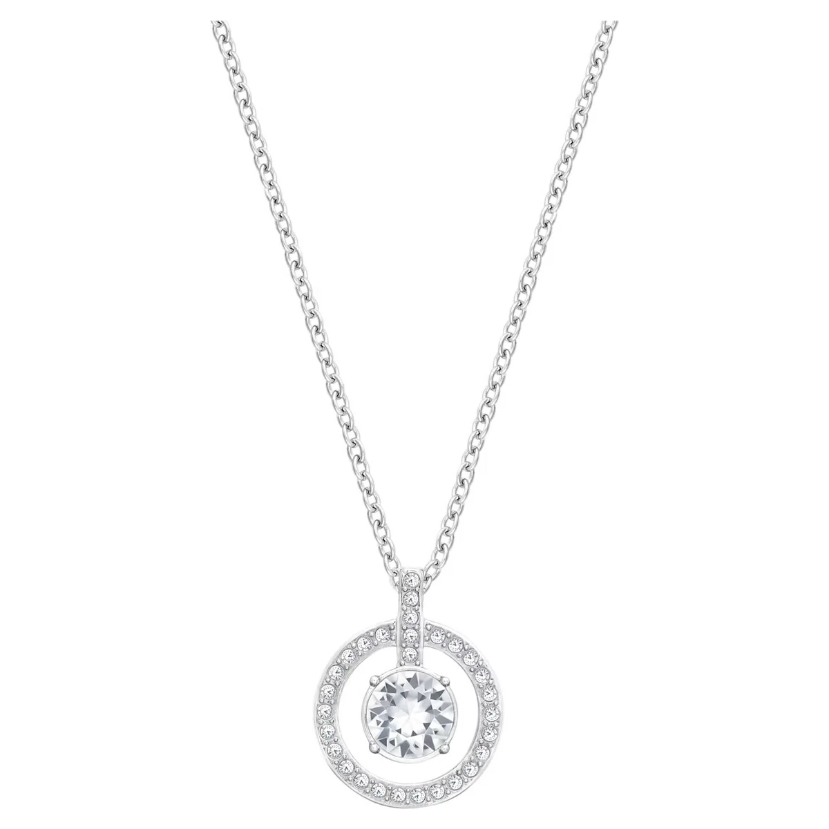 Swarovski Lavender Pendant Round shape White Rhodium plated
