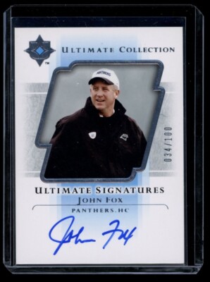 2004 Ultimate Collection Signatures John Fox On Card Autograph Auto /100 Rare