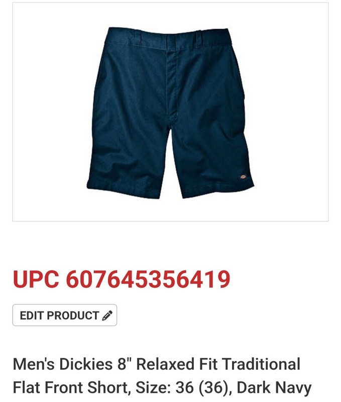 Dickies Mens 8” Relaxed Fit Traditional Flat Front Shorts Size 36 Dark Navy