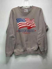 Vintage Hanes Ultimate Cotton Printpro Adult L Patriot American Flag Sweatshirt