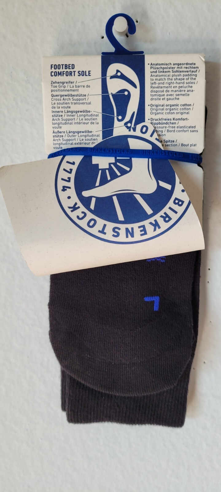 SAOLA Birkenstock Men's 1 Pair Cotton Sole Crew Sock. (35).