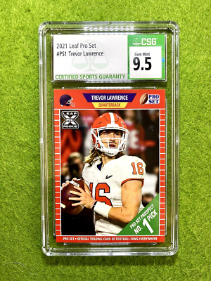 Trevor Lawrence ROOKIE CARD GEM MINT 9.5 CSG 2021 Leaf TREVOR