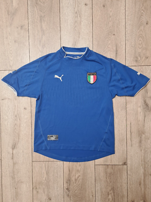 ITALY 2003 2004 HOME FOOTBALL SHIRT ITALIA SOCCER JERSEY BLUE szS