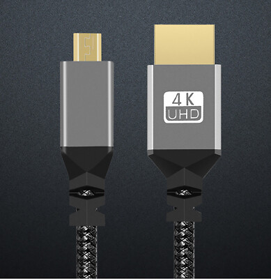 Premium Micro HDMI to HDMI Cable Adapter Converter 4K 60Hz UHD GoPro HERO/Camera