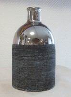Keramik Vase Anthrazit-Silber, Ca.18X10 Cm H/B