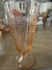 Depression Glass Footed Iced Tea Sharon Cabbage Rose Federal Glass Co Crca 1930s