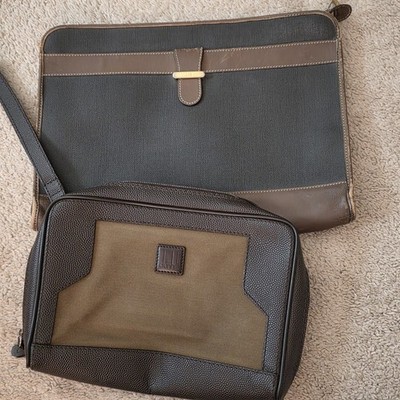 Vintage Dunhill Travel & Portfolio Set France Leather Canvas Executive Lot