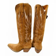 Dingo Thunder Road Camel Suede Leather Women’s Western Boots  - Camel, 8M