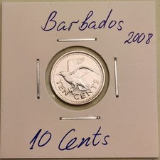 Barbados coin,  10 Cents,  2008