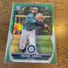 2023 1st Bowman Chrome MICHAEL ARROYO 1st Green Refractor /99 Mariners