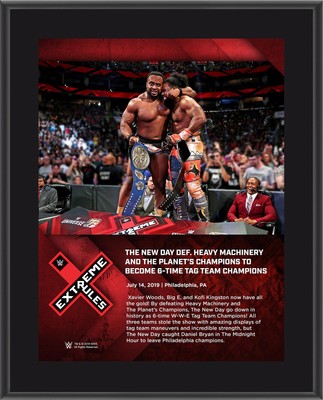 The New Day WWE 10.5'' x 13'' 2019 Extreme Rules Sublimated Plaque