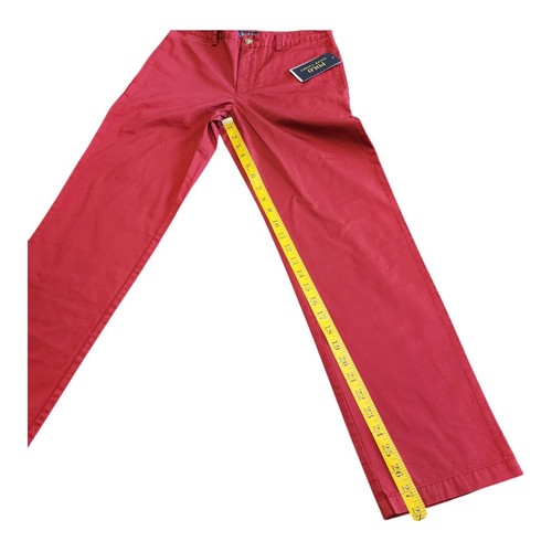 NWT Polo Ralph Lauren Chino Pants Boys 14 Red Flat Front Slash Pocket Cotton - Picture 6 of 10