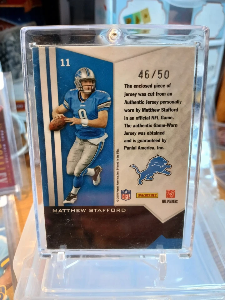 2010 Panini Epix Prime Black Matthew Stafford #11 (#46/50) - Image 4 of 4