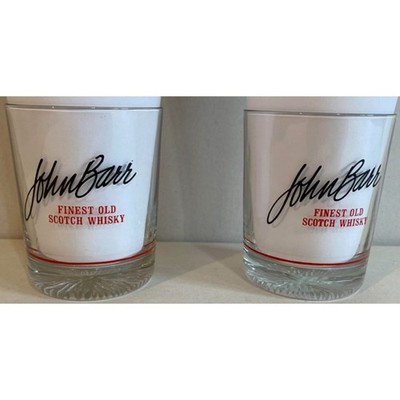 2 Vintage John Barr Finest Old Scotch Whisky Glasses Speyside Scotland Highlands