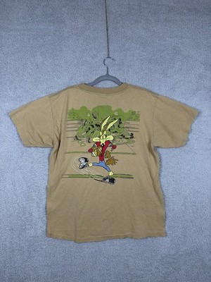 Vintage 1995 Looney Tunes Football E Coyote T-Shirt Wild Oats Made in USA L