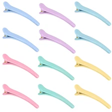 12 Pack Duck Bill Hair Clips for Styling – Multicolor Sectioning Clips for Thick