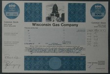 Wisconsin Gas Company 1975 100 Shares
