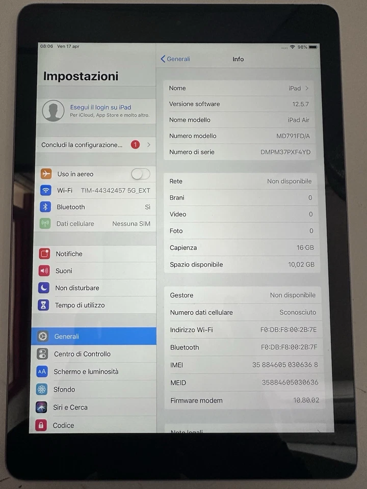 Apple iPad Air (1st generation) · 16GB · Wi-Fi, foto 2 di 5