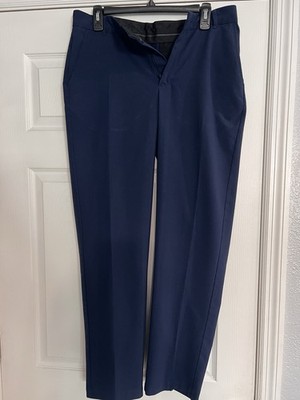 Van Heusen Boys Blue Dress Pants Formal Solid Zip Closure 18 Husky Poly Blend