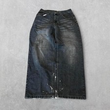 Vintage Southpole Distressed Baggy Skater y2K Grey Wide Leg Jeans Size 32