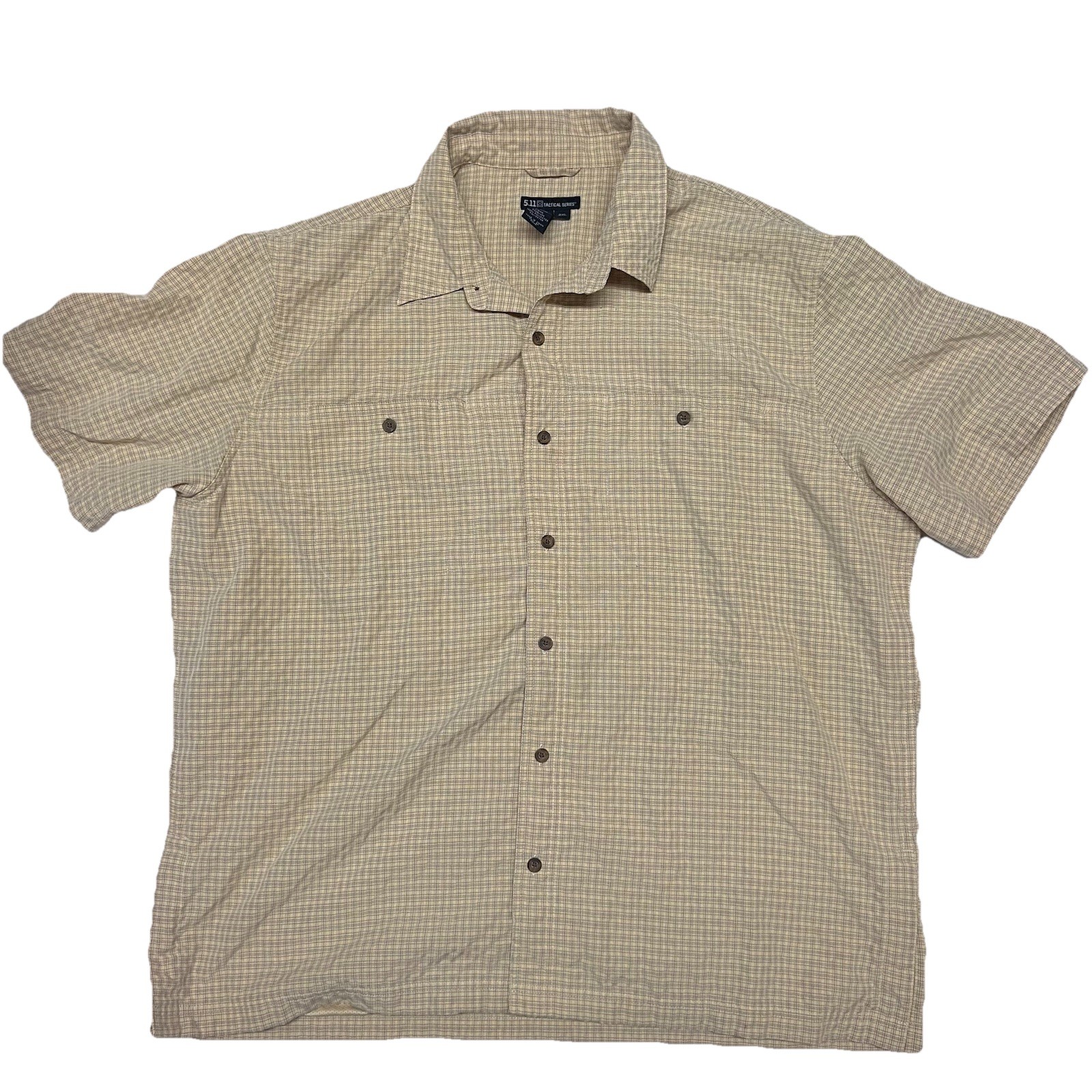 511 Tactical Series Snap Up Shirt Men 2XL XXL Yellow Short Sleeve Plaid