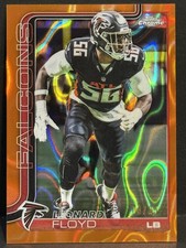 2025 Topps Chrome Football NFL Atlanta Falcons Leonard Floyd Orange Lava /25