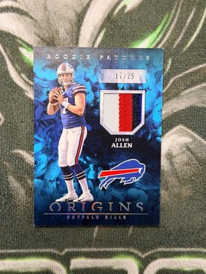 2018 Panini Origins Josh Allen ROOKIE PATCHES BLUE player worn 17/25 JSY#