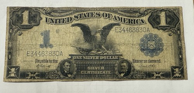 #ad 1899 Black Eagle Silver Certificate $1 $168.00