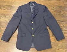 Brooks Brothers 346 Madison Fit Blazer Mens 40R Black Button Gold Buttons