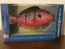 4.5" Hard Jointed Sunfish - H2O Xpress Lure, VMC Treble Hooks - Long Ear Sunfish