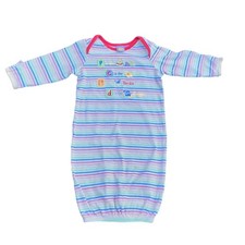 Vintage Disney Winnie the Pooh Rainbow Striped Baby Sleeper Gown One Size Cotton