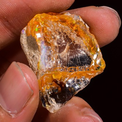 26,00 cts. 100 % natürlicher höchster äthiopischer Opal 31 x 23 x 10 mm grobe...