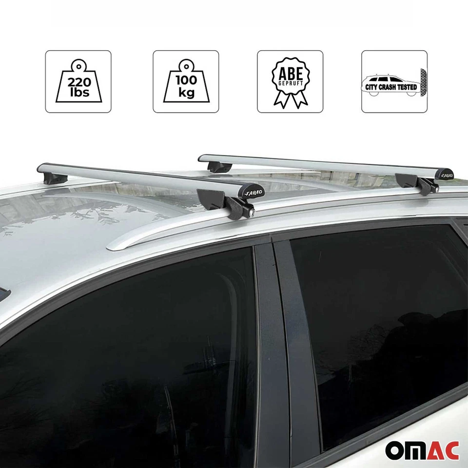 Roof Rack Cross Bars Luggage for Land Rover Range Rover Evoque 2011-2019 220Lbs - Image 2 of 4