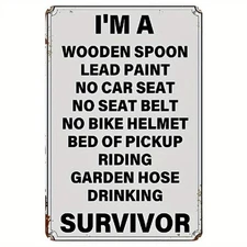 [Funny Survivor Sign] Funny Retro I'm a Survivor Vintage Tin Metal Signs | Humor