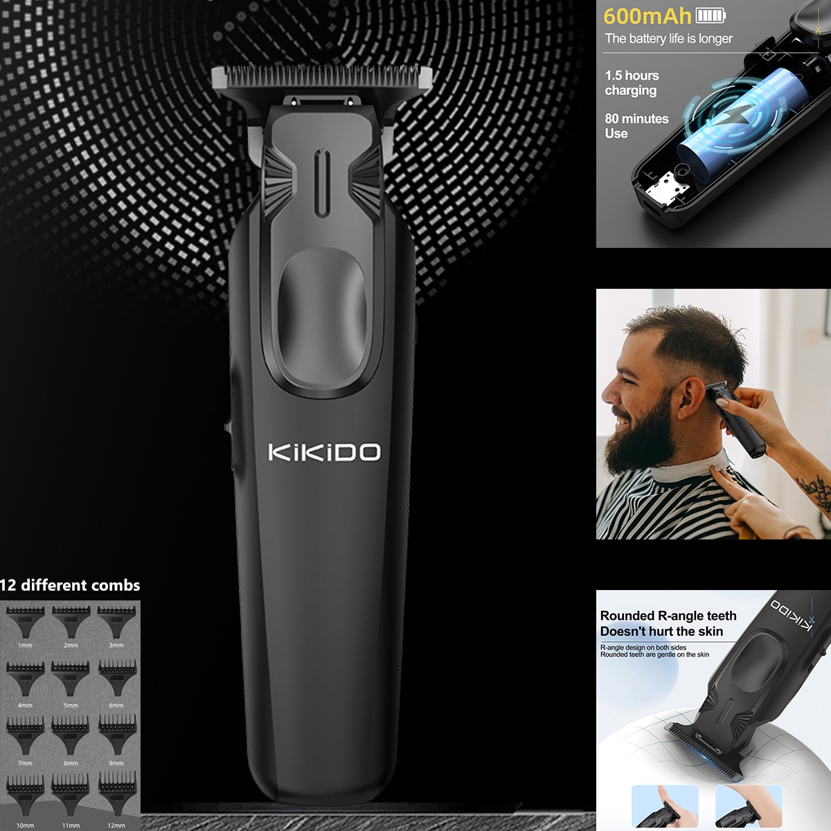 Professional Men Hair Clippers Cordless Trimmer Beard Cuttin