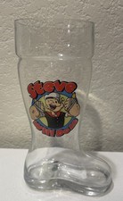 Steve Will Do It Popeye Boot Glass Bar Mug New Without Box 10" Tall By Full Send