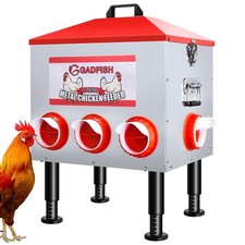 55LBS Large Capacity Automatic Chicken Feeder - 8 Feeding Ports, Anti-Waste
