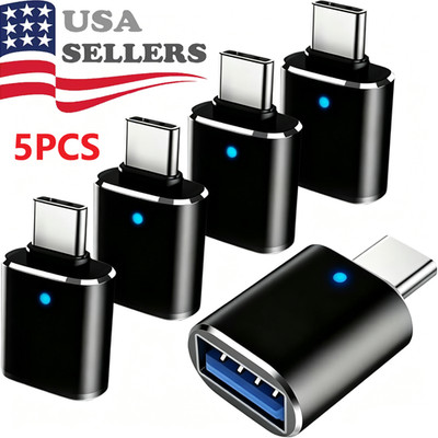 5 Pack USB-C 3.0 Male to USB A Female Adapter Converter OTG Type C Android Phone