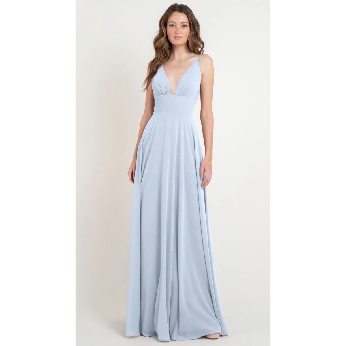 Jenny Yoo Brady Dress Whisper Blue Luxe Chiffon Size 16 NWT Bridesmaid Maxi  Gown | eBay