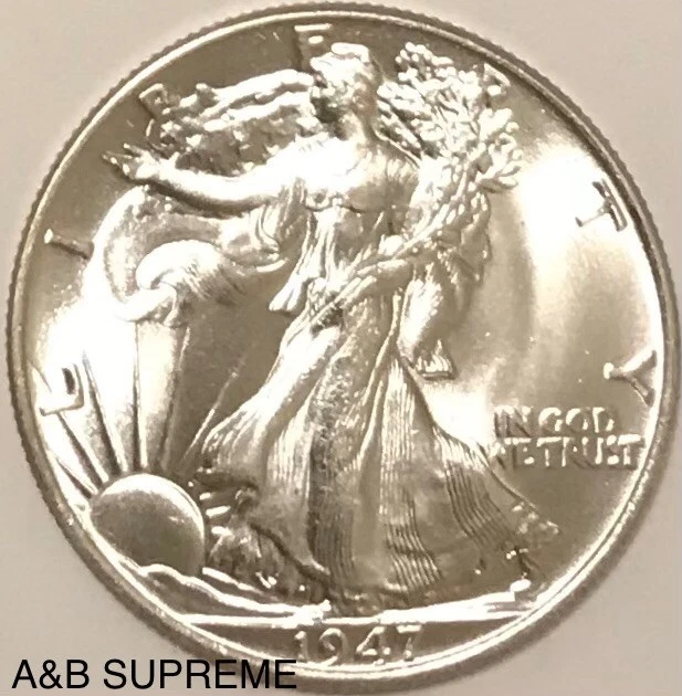ONE (1) WALKING LIBERTY HALF DOLLAR FROM OBW ROLL CHOICE-GEM BU UNC 90% SILVER - Image 4 of 4