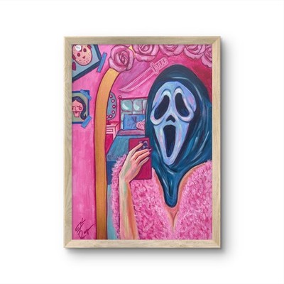 @FearlessPaints Halloween Ghostface Scream Girl 18x24 Canvas Original Painting