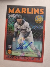 2021 TOPPS CHROME JAZZ CHISHOLM MOJO RED REFRACTOR ROOKIE RC SILVER PACK AUTO /5