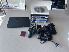 PS2 Slim Black Console + 10 Games Bundle  + 1 Controller+ 8GB MC PlayStation