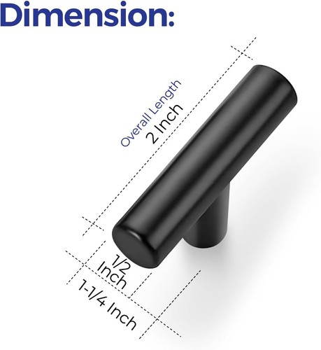 10-60 Pack 2 inch Cabinet Pulls Matte Black Stainless Steel Kitchen Drawer Pulls - Picture 3 of 6