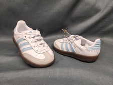Adidas Toddler Samba EL I Sneakers Lace Up White Blue Size 10 NEW NO BOX