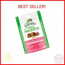Greenies Feline Pill Pockets for Cats Natural Soft Cat Treats, Salmon Flavor, 1.
