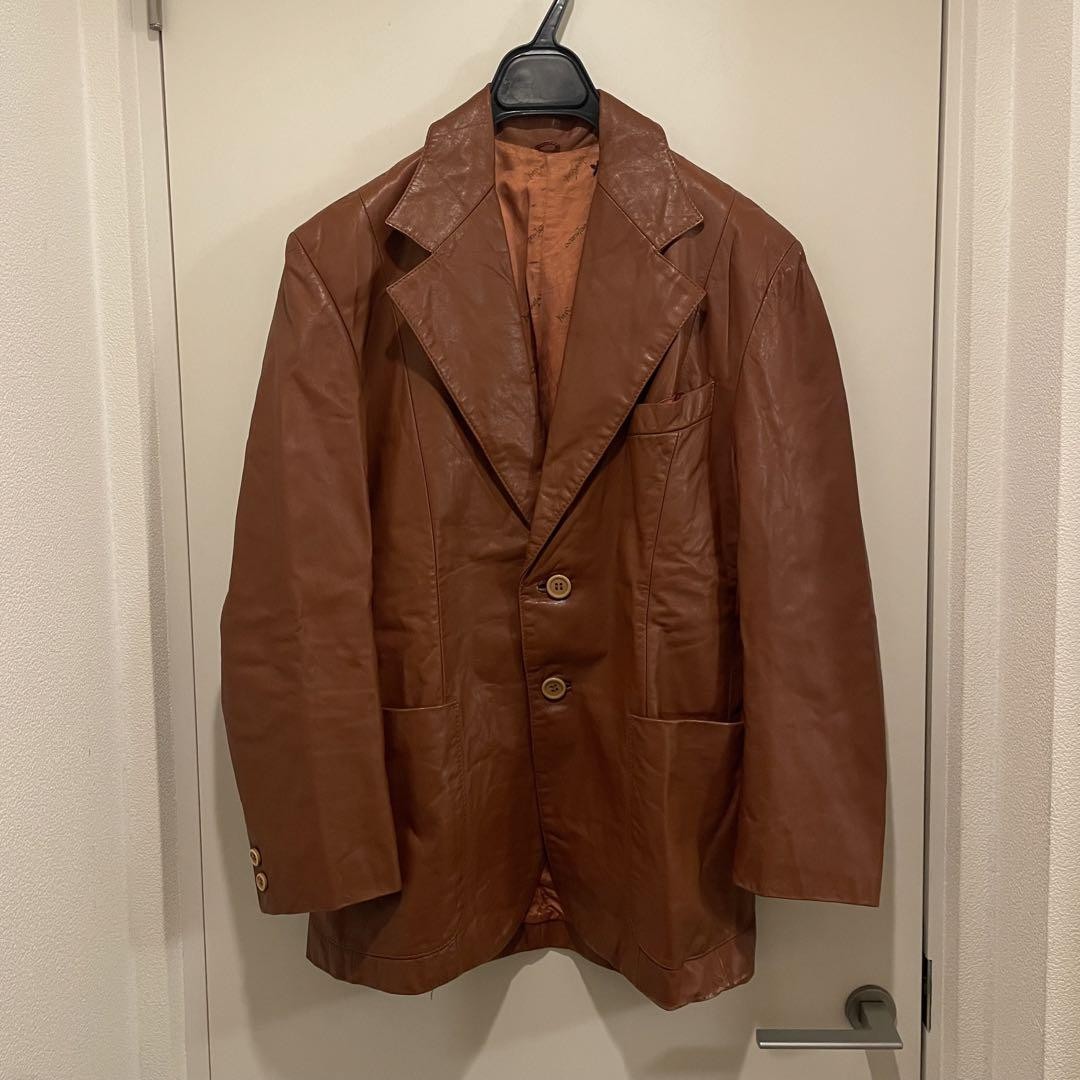 Giacca di pelle Yves Saint Laurent vintage anni 70 taglia 38