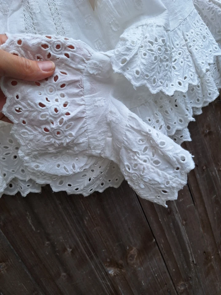 NWT River Island Off White Broderie Anglaise Lace Floral SHORTS Skort 14 £39 - Image 4 of 4